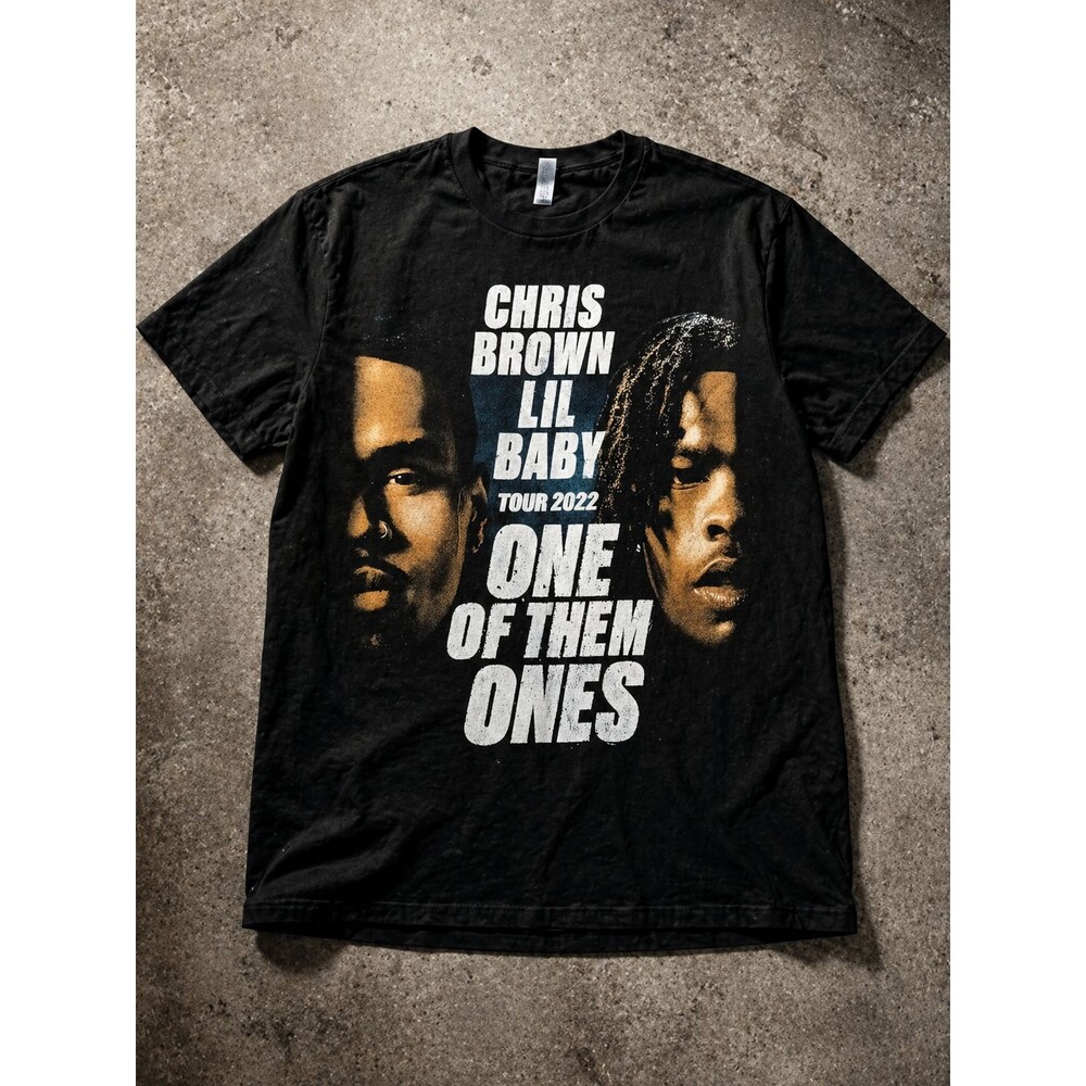 CHRIS BROWN LIL BABY TOUR TEE 2022 MENS L BLACK RAP